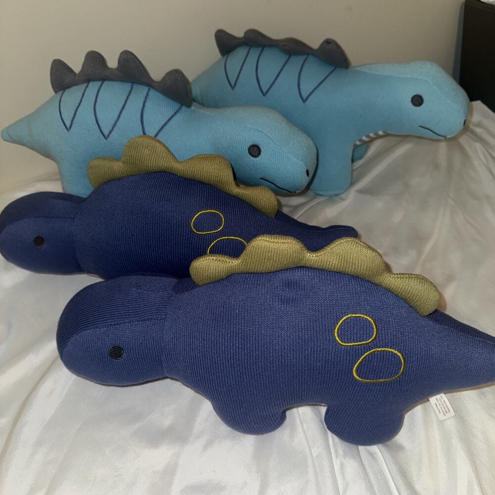 Hobby Lobby Dinosaur Plush Stuffed Animal Lot of 4 Green Blue Soft Kids